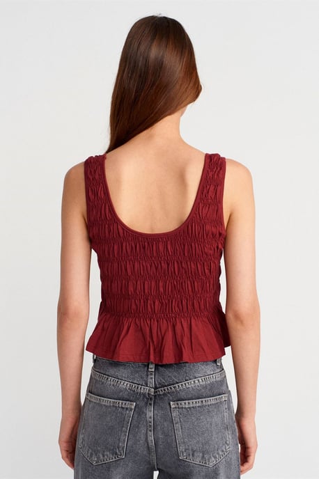 Texturerad bomull-modal crop camiblus - Image 2