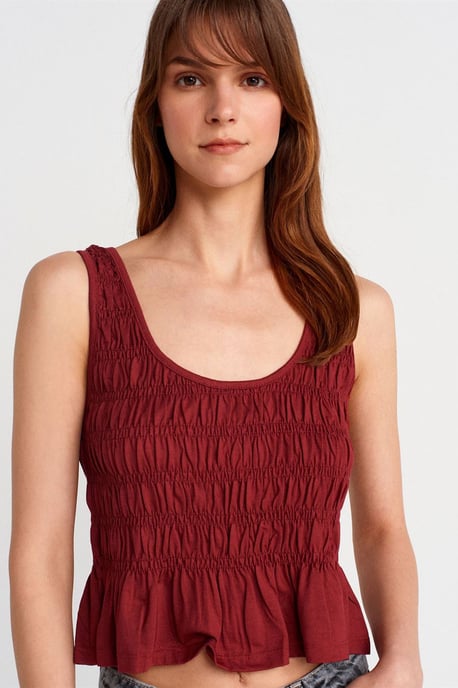 Texturerad bomull-modal crop camiblus - Image 3