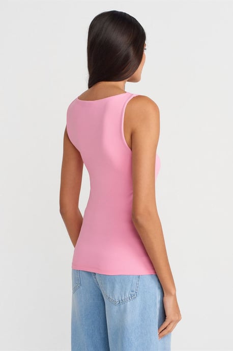 Mouwloze Blouse met Vierkante Halslijn in Slank Model - Image 2