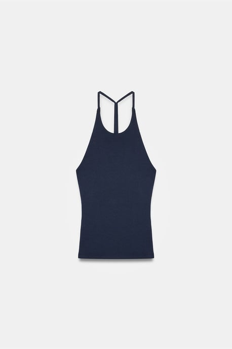 Slim Fit Halterhals Tricot Blouse - Image 4
