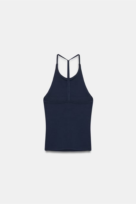 Slim Fit Halterhals Tricot Blouse - Image 5