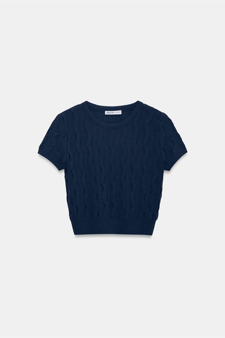 Textuur Ribbel Crop Blouse - Image 6