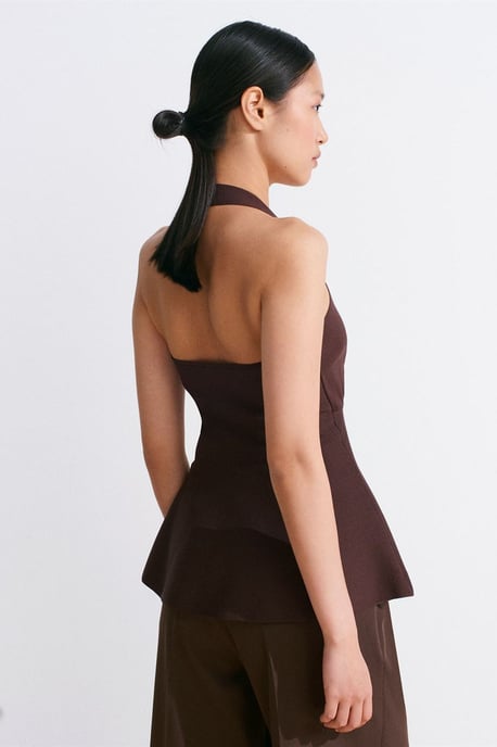 Naadloze Halter Peplum Blouse - Image 2