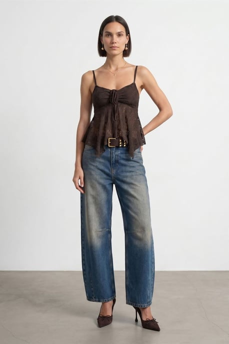Kant strikvoorzijde mouwloze blouse - Image 5