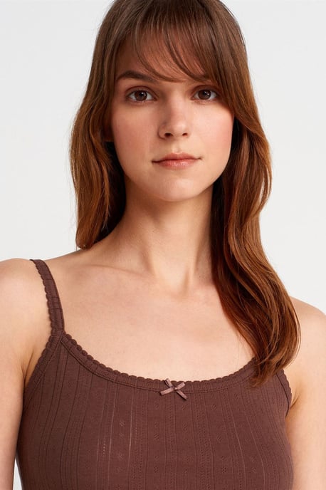 Slim Fit Ribbed Cotton Cami Top - Image 3