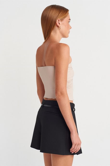 Dames Strapless Crop Blouse met Strikdetail - Image 2