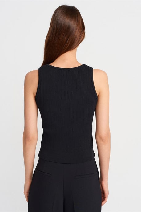 Ribbed Sleeveless Slim-fit Blouse - Image 2
