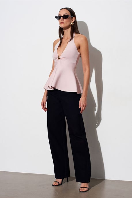 Naadloze Halter Peplum Blouse - Image 4