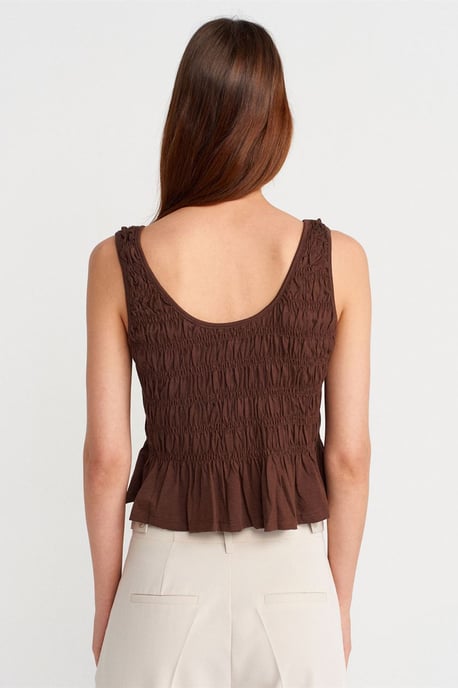 Texturerad bomull-modal crop camiblus - Image 2