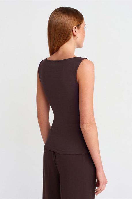 Mouwloze Boothals Jersey Blouse - Image 2