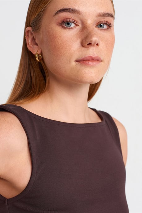Mouwloze Boothals Jersey Blouse - Image 3