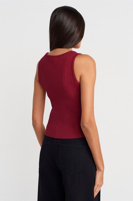 Ribbed Sleeveless Slim-fit Blouse - Image 2