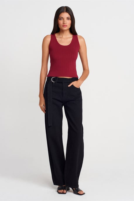 Ribbed Sleeveless Slim-fit Blouse - Image 4