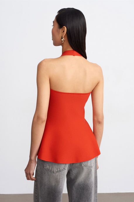 Naadloze Halter Peplum Blouse - Image 2
