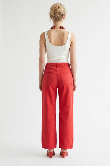 High-Waist Wide-Leg Cotton Jeans - Image 6