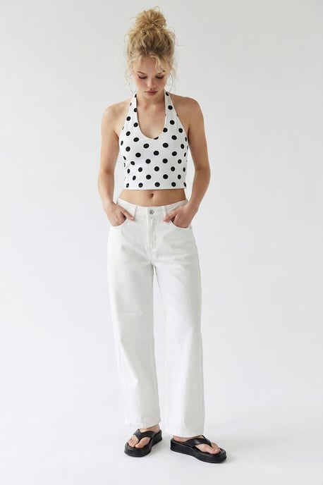 High-Waist Wide-Leg Cotton Jeans - Image 2