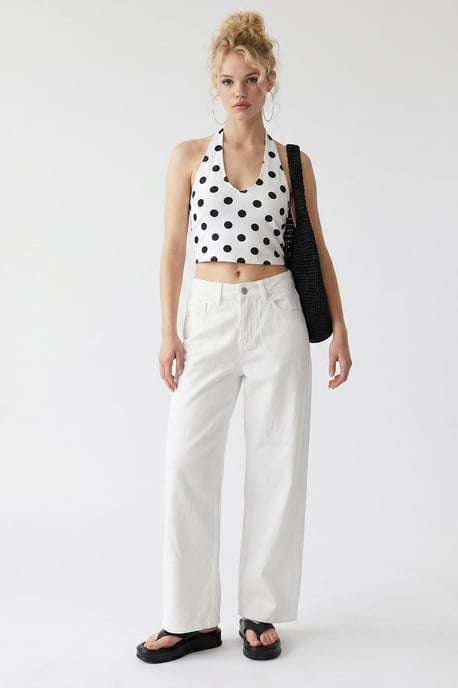 High-Waist Wide-Leg Cotton Jeans - Image 4