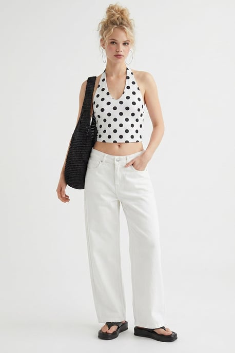 High-Waist Wide-Leg Cotton Jeans - Image 5