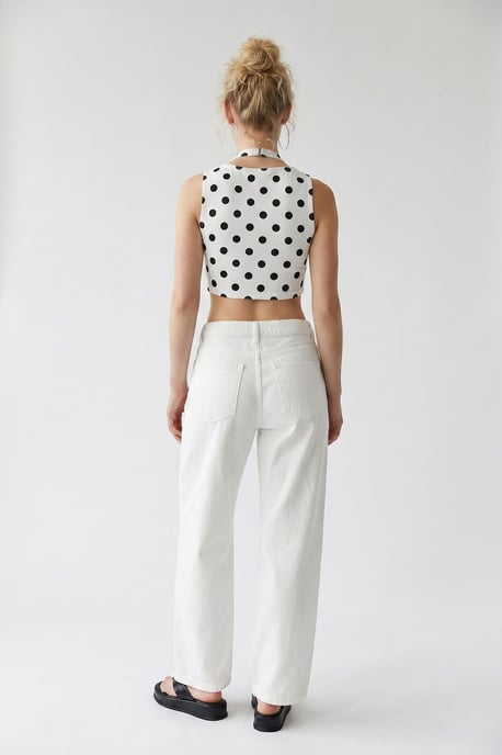 High-Waist Wide-Leg Cotton Jeans - Image 6
