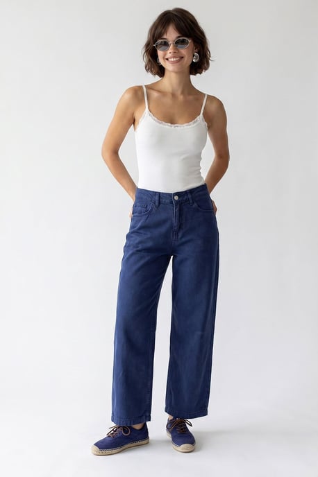 Hoge Taille Wijde Denim Jeans - Image 1