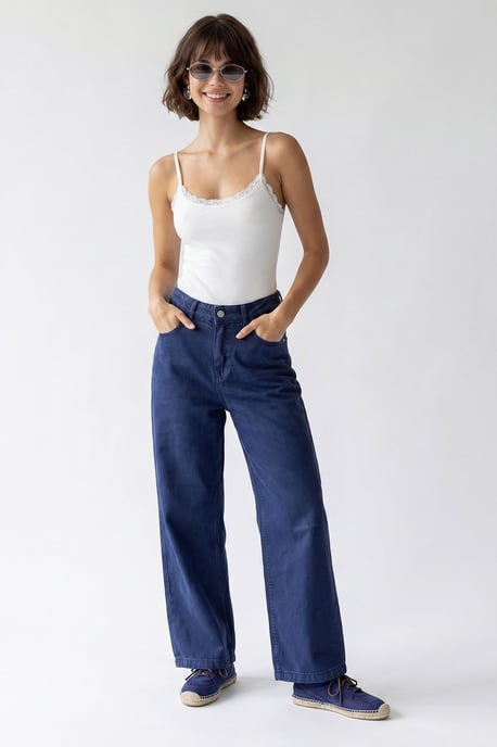 Hoge Taille Wijde Denim Jeans - Image 2