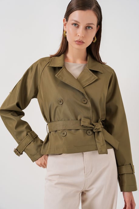 Kort bälte Trench Coat - Image 3
