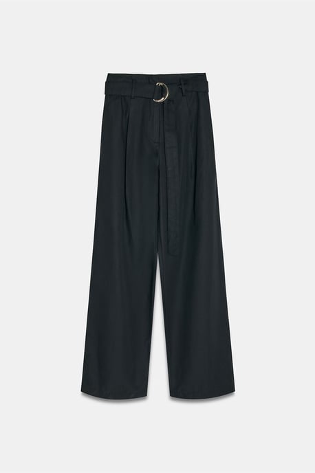 Gestrikte Wijde Linnenmix Broek - Image 5