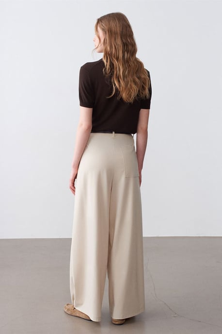 Vrouwen Hoge Taille Wijde Pijpen Crêpe Broek - Image 2