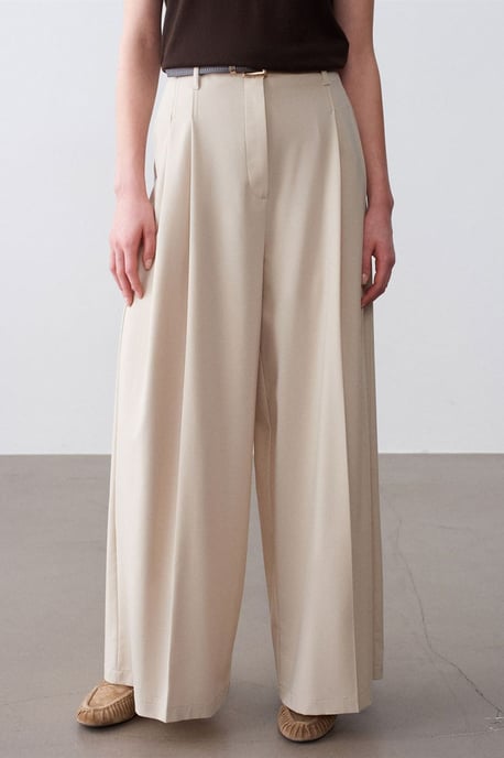 Vrouwen Hoge Taille Wijde Pijpen Crêpe Broek - Image 3