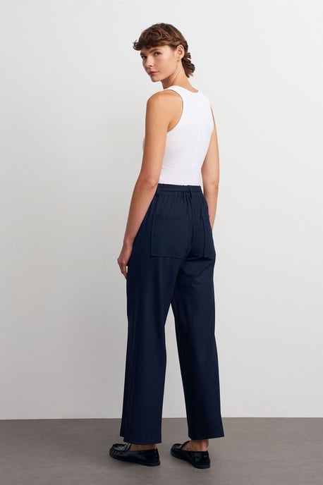 Wide-leg Belted Crepe Trousers - Image 2