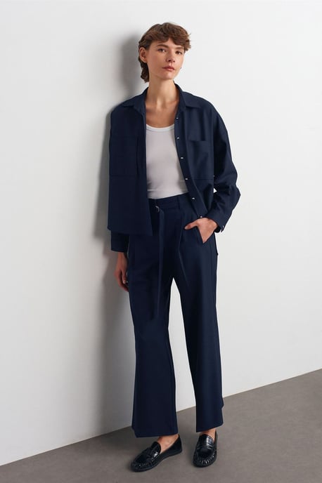 Wide-leg Belted Crepe Trousers - Image 3