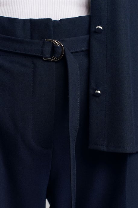 Wide-leg Belted Crepe Trousers - Image 4