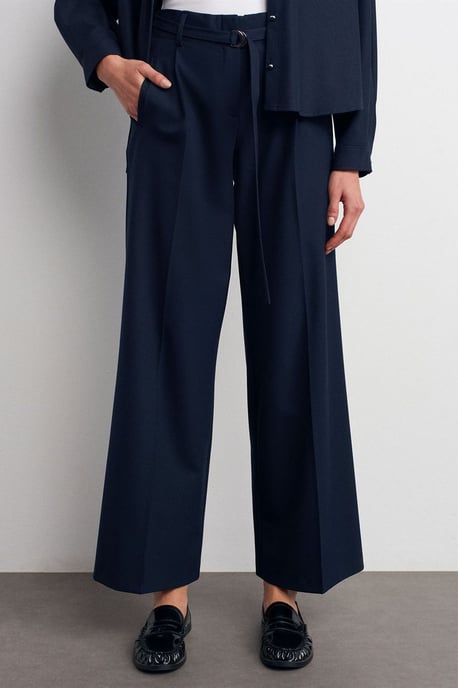 Wide-leg Belted Crepe Trousers - Image 5