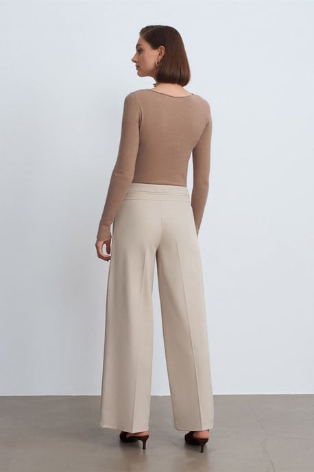 High-Waist Wide-Leg Crepe Trousers - Image 2