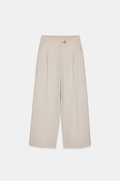 High-Waist Wide-Leg Crepe Trousers - Image 5
