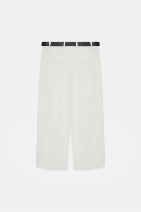 Hoogwaisted Gecurvde Culottes met Ceintuurlint - Image 6