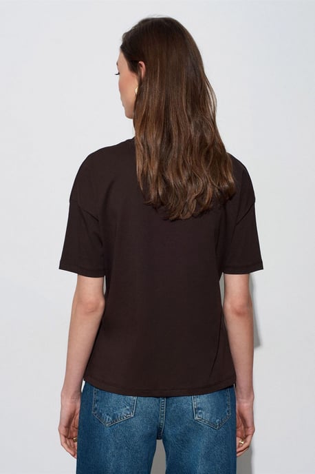 Dam T-shirt med rund hals i bomull - Image 2