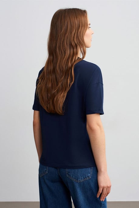 Dam T-shirt med rund hals i bomull - Image 2