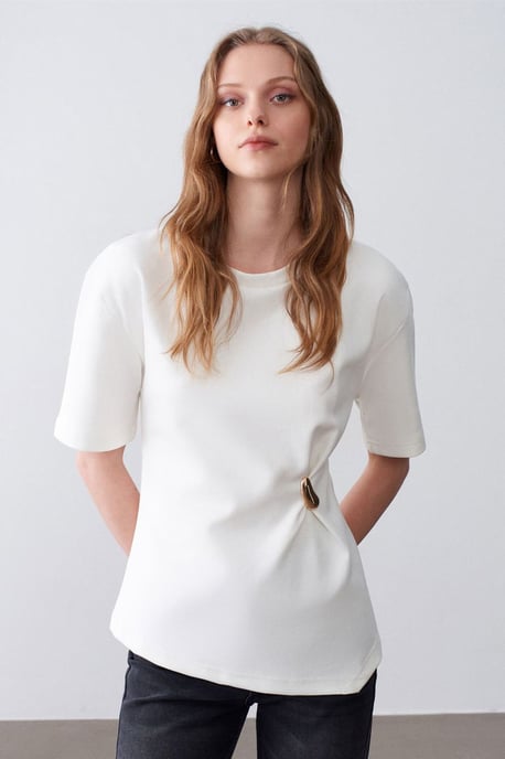 Dames T-shirt met ronde hals en korte mouwen - Image 4