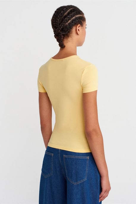 Damers Kort Crop Slim-fit Crew Neck T-shirt - Image 2