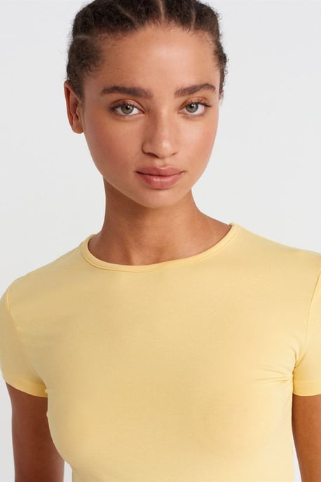 Damers Kort Crop Slim-fit Crew Neck T-shirt - Image 3