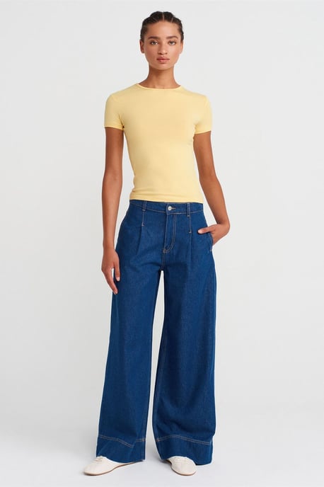 Damers Kort Crop Slim-fit Crew Neck T-shirt - Image 4