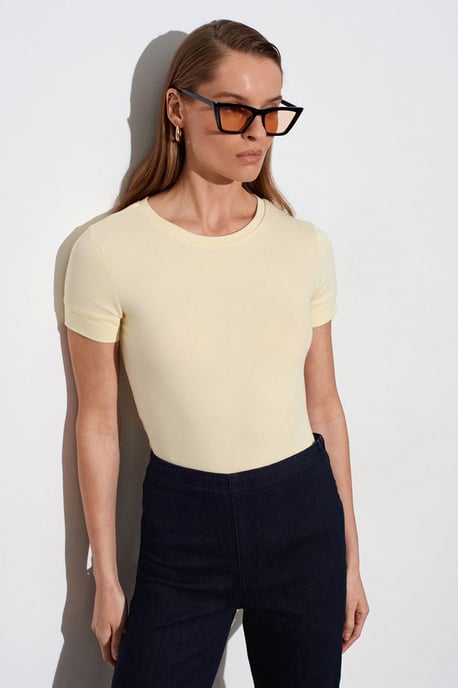 Dames Slim Fit Crew Neck T-Shirt - Image 3