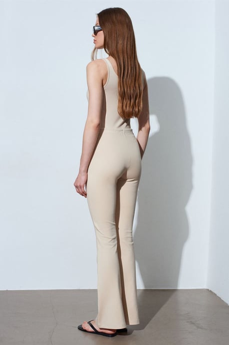 Mid-Waist Flare Jersey Broek met Touwtje - Image 2