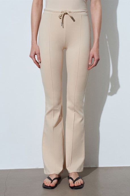 Mid-Waist Flare Jersey Broek met Touwtje - Image 3