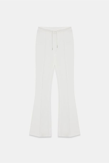 Mid-Waist Flare Jersey Pants With Drawstring - Image 5
