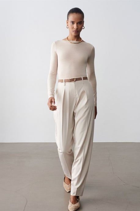 Belted Straight-Leg Crepe Trousers - Image 2
