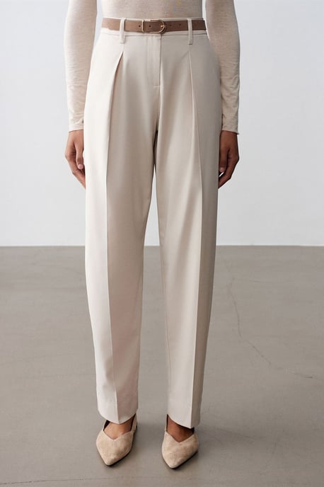 Belted Straight-Leg Crepe Trousers - Image 4