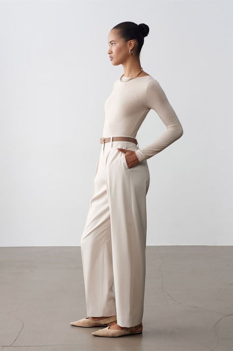Belted Straight-Leg Crepe Trousers - Image 5