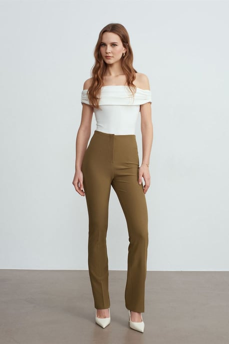 Vrouwen Recht Gesneden Crepe Broek - Image 1